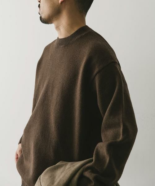 URBAN RESEARCH DOORS / アーバンリサーチ ドアーズ ニット・セーター | 『XLサイズ/WEB限定』チュニジアウール クルーネック ニット | 詳細12