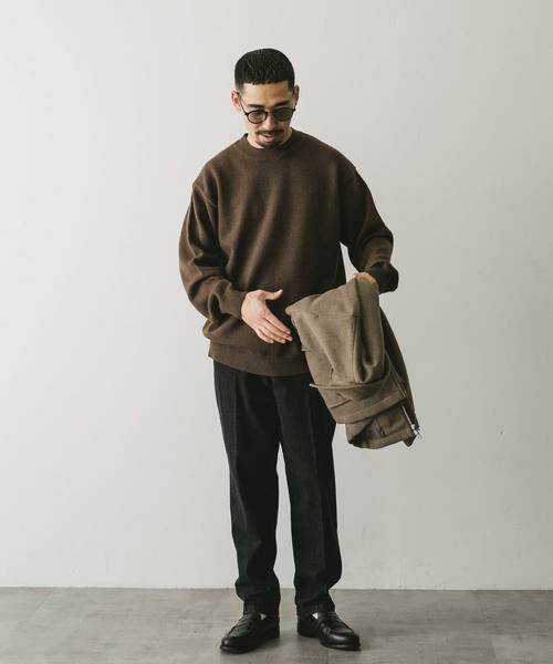 URBAN RESEARCH DOORS / アーバンリサーチ ドアーズ ニット・セーター | 『XLサイズ/WEB限定』チュニジアウール クルーネック ニット | 詳細13
