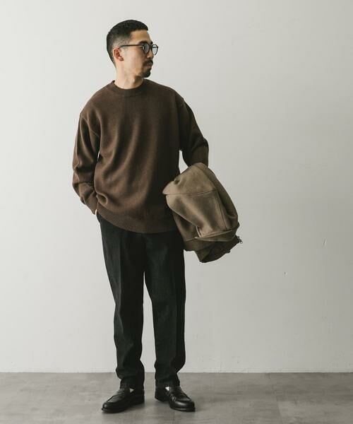 URBAN RESEARCH DOORS / アーバンリサーチ ドアーズ ニット・セーター | 『XLサイズ/WEB限定』チュニジアウール クルーネック ニット | 詳細14