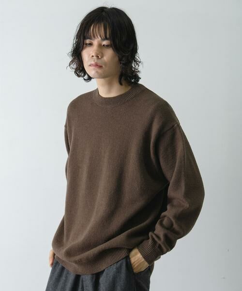 URBAN RESEARCH DOORS / アーバンリサーチ ドアーズ ニット・セーター | 『XLサイズ/WEB限定』チュニジアウール クルーネック ニット | 詳細2