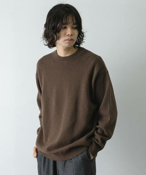 URBAN RESEARCH DOORS / アーバンリサーチ ドアーズ ニット・セーター | 『XLサイズ/WEB限定』チュニジアウール クルーネック ニット | 詳細3