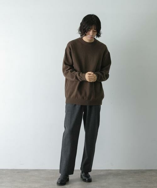 URBAN RESEARCH DOORS / アーバンリサーチ ドアーズ ニット・セーター | 『XLサイズ/WEB限定』チュニジアウール クルーネック ニット | 詳細5