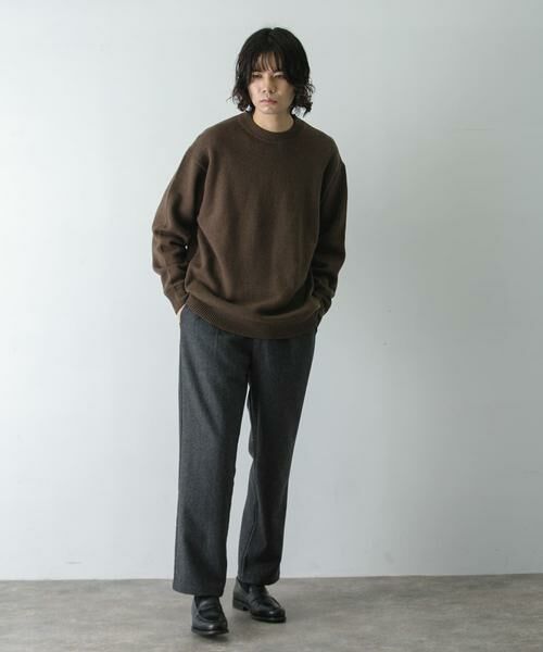 URBAN RESEARCH DOORS / アーバンリサーチ ドアーズ ニット・セーター | 『XLサイズ/WEB限定』チュニジアウール クルーネック ニット | 詳細6