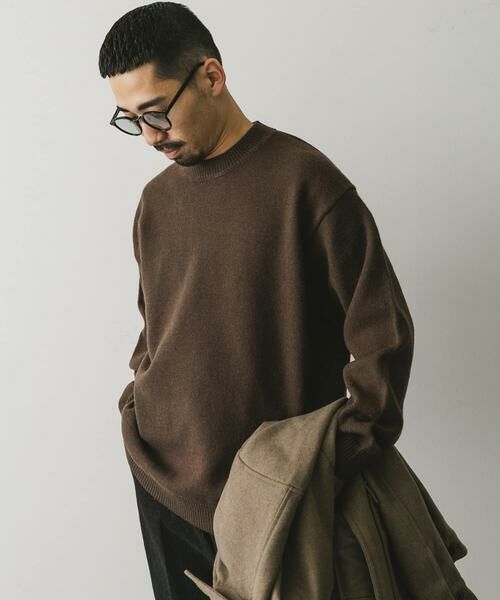 URBAN RESEARCH DOORS / アーバンリサーチ ドアーズ ニット・セーター | 『XLサイズ/WEB限定』チュニジアウール クルーネック ニット | 詳細8