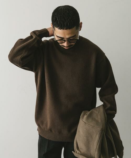 URBAN RESEARCH DOORS / アーバンリサーチ ドアーズ ニット・セーター | 『XLサイズ/WEB限定』チュニジアウール クルーネック ニット | 詳細9