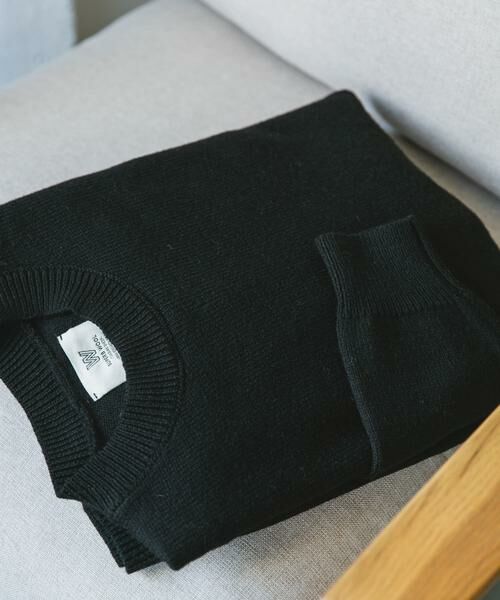 URBAN RESEARCH DOORS / アーバンリサーチ ドアーズ ニット・セーター | 『XLサイズ/WEB限定』チュニジアウール クルーネック ニット(ブラック)