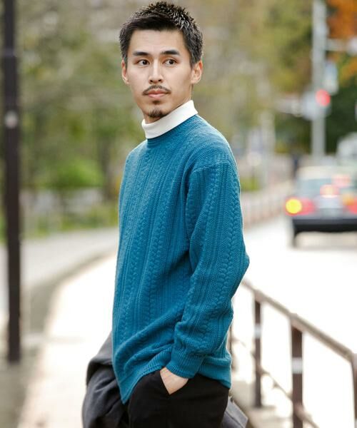 URBAN RESEARCH DOORS / アーバンリサーチ ドアーズ ニット・セーター | チュニジアウール ケーブル ニット | 詳細1