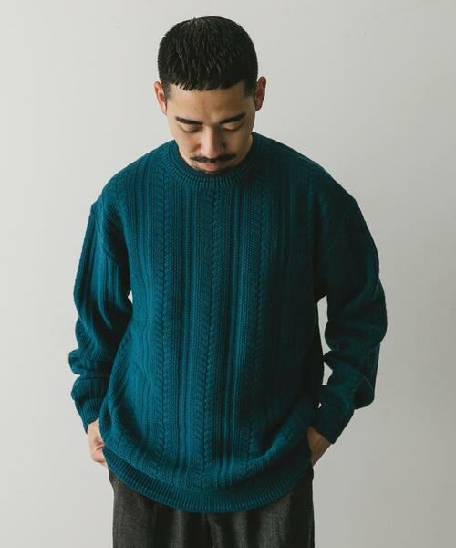 URBAN RESEARCH DOORS / アーバンリサーチ ドアーズ ニット・セーター | チュニジアウール ケーブル ニット | 詳細11