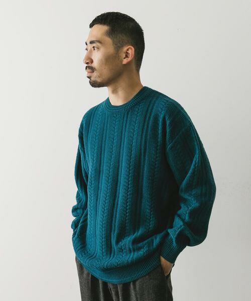 URBAN RESEARCH DOORS / アーバンリサーチ ドアーズ ニット・セーター | チュニジアウール ケーブル ニット | 詳細14