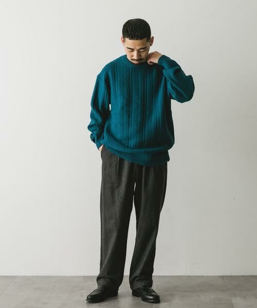 URBAN RESEARCH DOORS / アーバンリサーチ ドアーズ ニット・セーター | チュニジアウール ケーブル ニット | 詳細16