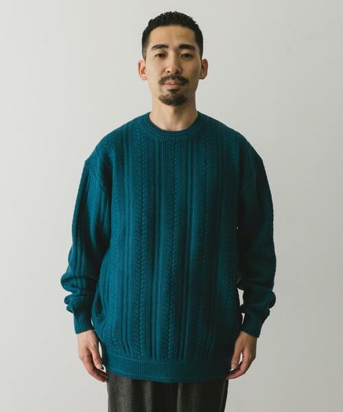 URBAN RESEARCH DOORS / アーバンリサーチ ドアーズ ニット・セーター | チュニジアウール ケーブル ニット | 詳細17