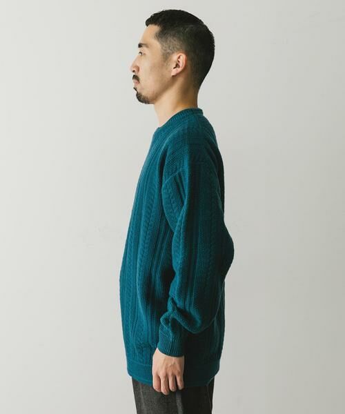 URBAN RESEARCH DOORS / アーバンリサーチ ドアーズ ニット・セーター | チュニジアウール ケーブル ニット | 詳細18