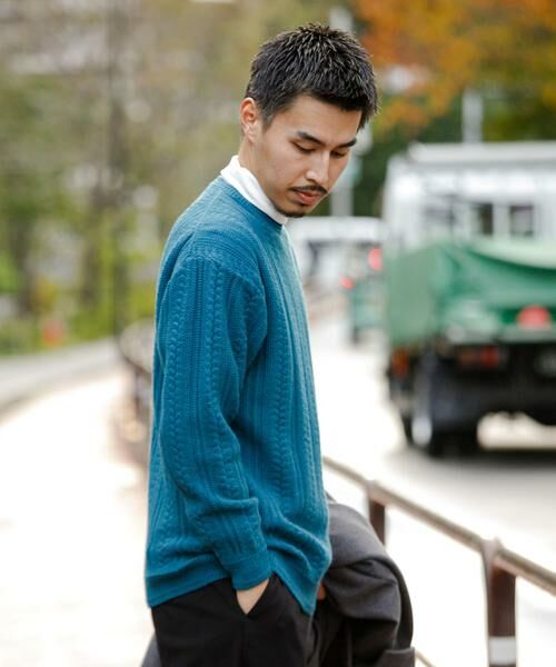 URBAN RESEARCH DOORS / アーバンリサーチ ドアーズ ニット・セーター | チュニジアウール ケーブル ニット | 詳細2