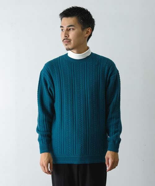 URBAN RESEARCH DOORS / アーバンリサーチ ドアーズ ニット・セーター | チュニジアウール ケーブル ニット | 詳細20