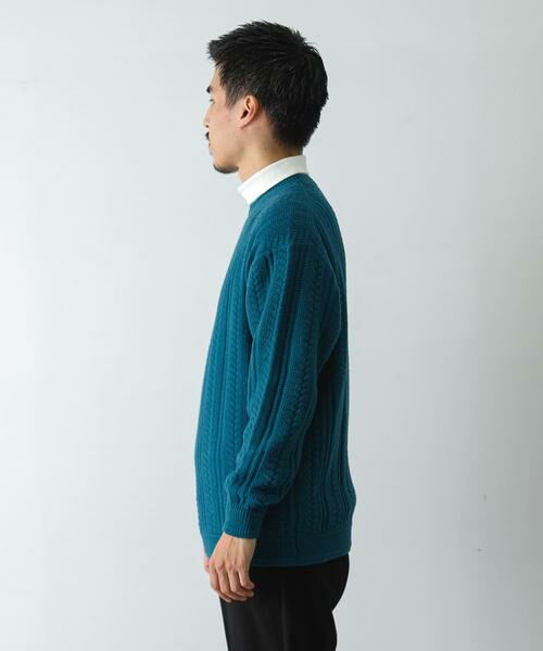 URBAN RESEARCH DOORS / アーバンリサーチ ドアーズ ニット・セーター | チュニジアウール ケーブル ニット | 詳細21
