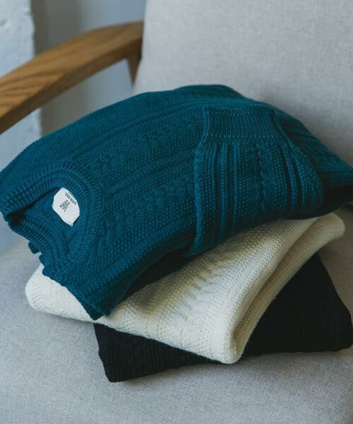 URBAN RESEARCH DOORS / アーバンリサーチ ドアーズ ニット・セーター | チュニジアウール ケーブル ニット | 詳細25