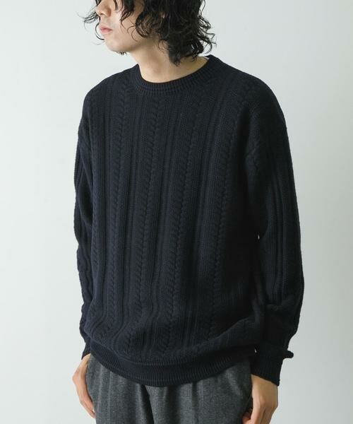 URBAN RESEARCH DOORS / アーバンリサーチ ドアーズ ニット・セーター | チュニジアウール ケーブル ニット | 詳細26