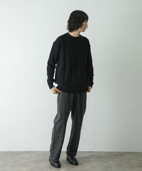 URBAN RESEARCH DOORS / アーバンリサーチ ドアーズ ニット・セーター | チュニジアウール ケーブル ニット | 詳細29