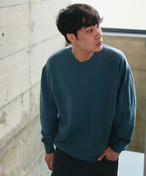 URBAN RESEARCH DOORS/アーバンリサーチ ドアーズ 『UR TECH 200日ニット』クルーネックプルオーバー ブルー L URBAN RESEARCH DOORS/アーバンリサーチ ドアーズ 『UR TECH 200日ニット』クルーネックプルオーバー ブルー L