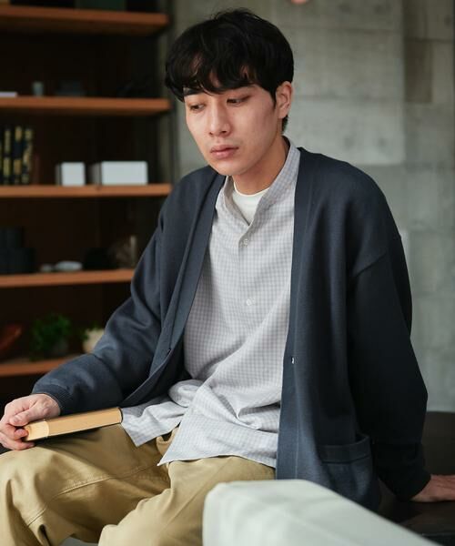 URBAN RESEARCH DOORS/アーバンリサーチ ドアーズ 『UR TECH 200日ニット』1ツ釦カーディガン ネイビー M URBAN RESEARCH DOORS/アーバンリサーチ ドアーズ 『UR TECH 200日ニット』1ツ釦カーディガン ネイビー M