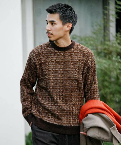 URBAN RESEARCH DOORS / アーバンリサーチ ドアーズ ニット・セーター | ツイードライク ジャガードニット | 詳細1
