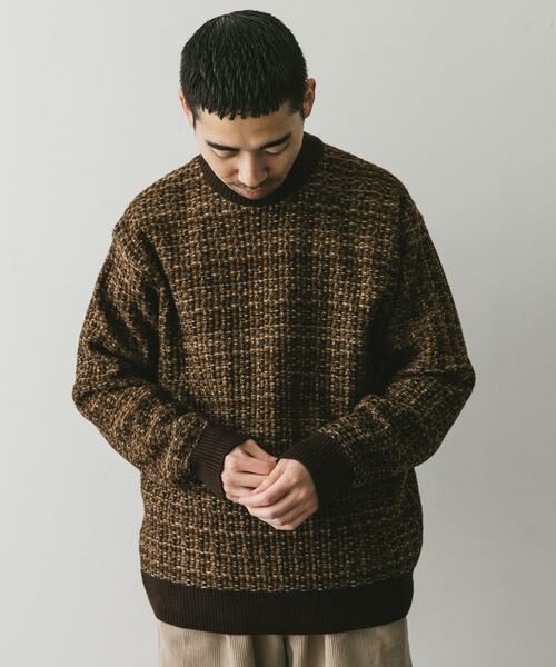 URBAN RESEARCH DOORS / アーバンリサーチ ドアーズ ニット・セーター | ツイードライク ジャガードニット | 詳細8
