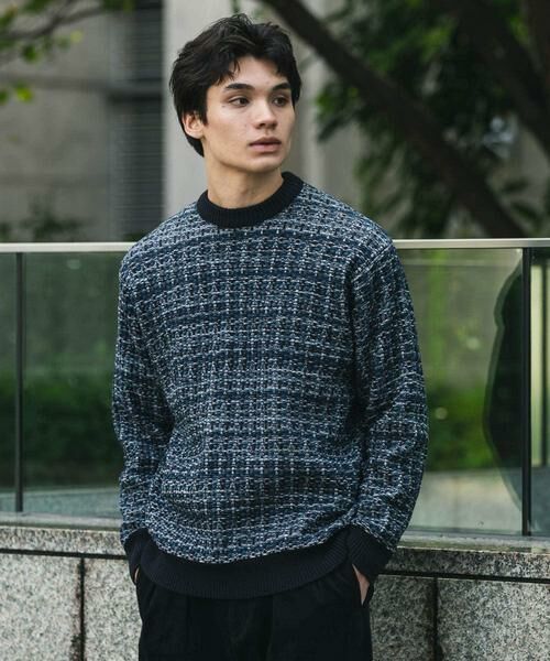 URBAN RESEARCH DOORS / アーバンリサーチ ドアーズ ニット・セーター | ツイードライク ジャガードニット | 詳細20