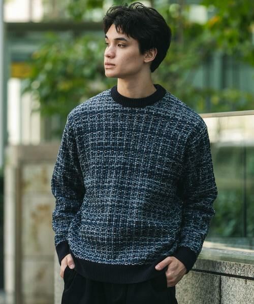 URBAN RESEARCH DOORS / アーバンリサーチ ドアーズ ニット・セーター | ツイードライク ジャガードニット | 詳細24