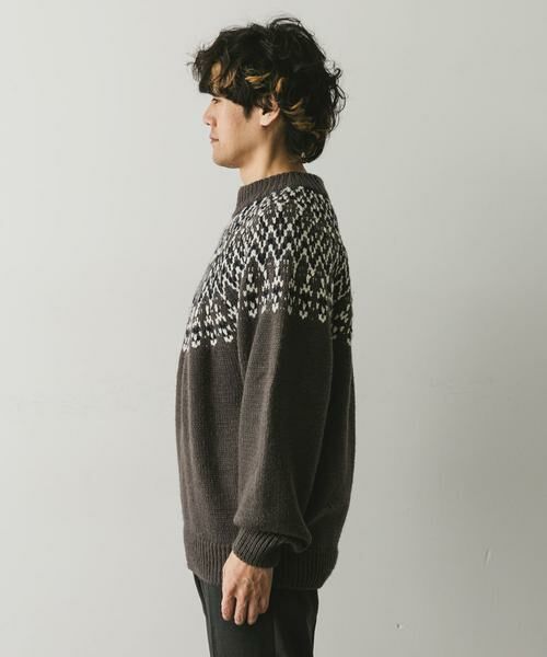 URBAN RESEARCH DOORS / アーバンリサーチ ドアーズ ニット・セーター | 求心柄モックネックニット | 詳細10