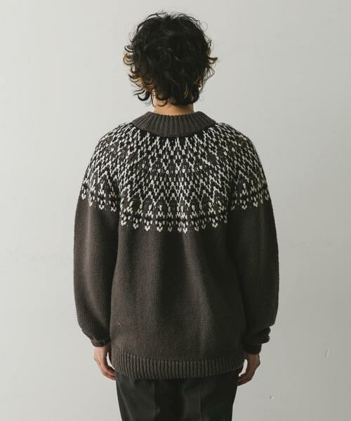 URBAN RESEARCH DOORS / アーバンリサーチ ドアーズ ニット・セーター | 求心柄モックネックニット | 詳細11
