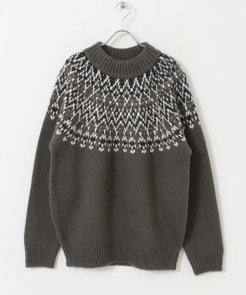 URBAN RESEARCH DOORS / アーバンリサーチ ドアーズ ニット・セーター | 求心柄モックネックニット | 詳細12