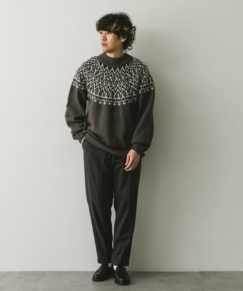 URBAN RESEARCH DOORS / アーバンリサーチ ドアーズ ニット・セーター | 求心柄モックネックニット | 詳細6