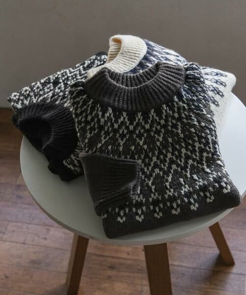 URBAN RESEARCH DOORS / アーバンリサーチ ドアーズ ニット・セーター | 求心柄モックネックニット | 詳細8