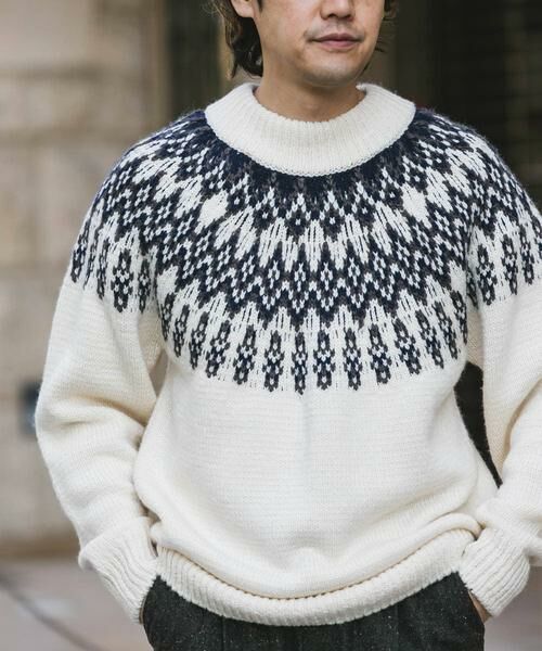 URBAN RESEARCH DOORS / アーバンリサーチ ドアーズ ニット・セーター | 求心柄モックネックニット | 詳細21