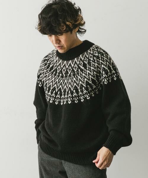 URBAN RESEARCH DOORS / アーバンリサーチ ドアーズ ニット・セーター | 求心柄モックネックニット | 詳細27