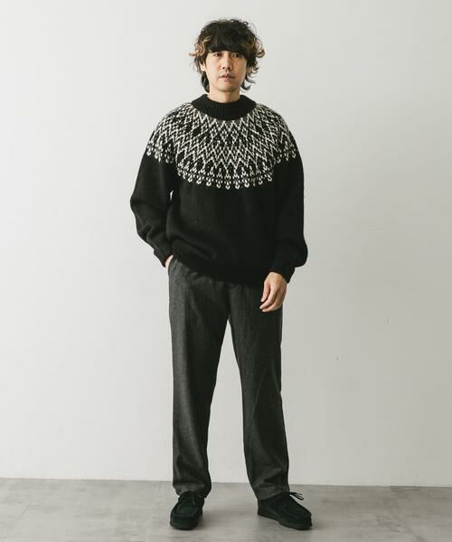 URBAN RESEARCH DOORS / アーバンリサーチ ドアーズ ニット・セーター | 求心柄モックネックニット | 詳細30