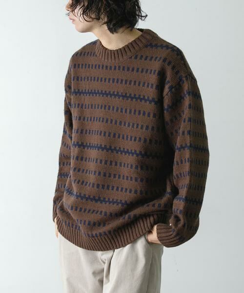 URBAN RESEARCH DOORS / アーバンリサーチ ドアーズ ニット・セーター | ウールブレンド柄ニットプルオーバー | 詳細1