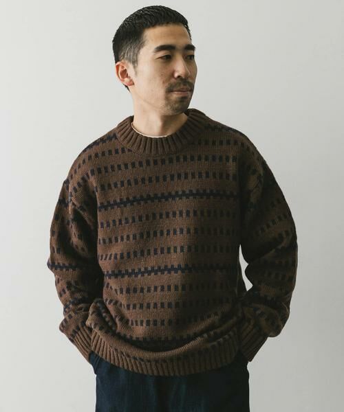 URBAN RESEARCH DOORS / アーバンリサーチ ドアーズ ニット・セーター | ウールブレンド柄ニットプルオーバー | 詳細10