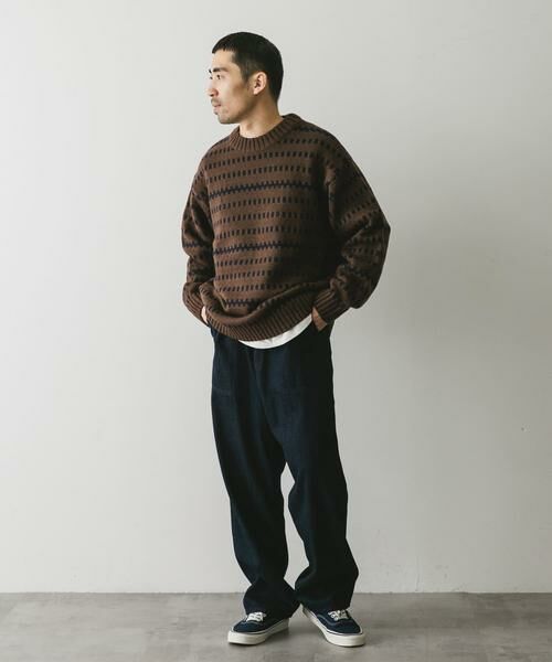 URBAN RESEARCH DOORS / アーバンリサーチ ドアーズ ニット・セーター | ウールブレンド柄ニットプルオーバー | 詳細12