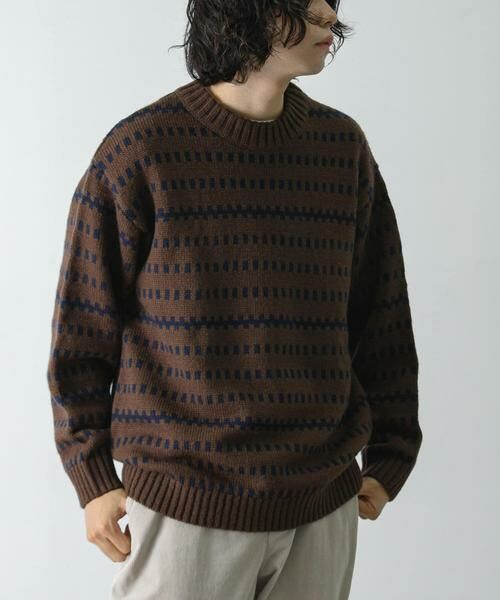 URBAN RESEARCH DOORS / アーバンリサーチ ドアーズ ニット・セーター | ウールブレンド柄ニットプルオーバー | 詳細2
