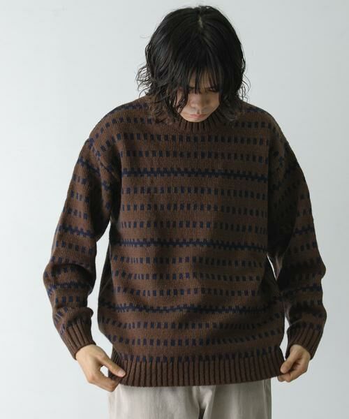 URBAN RESEARCH DOORS / アーバンリサーチ ドアーズ ニット・セーター | ウールブレンド柄ニットプルオーバー | 詳細3