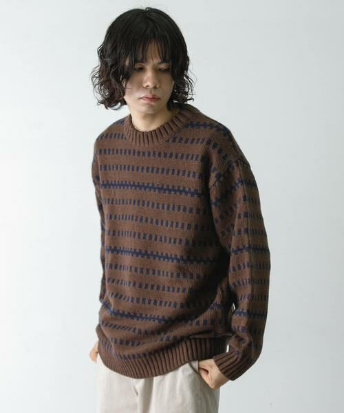 URBAN RESEARCH DOORS / アーバンリサーチ ドアーズ ニット・セーター | ウールブレンド柄ニットプルオーバー | 詳細4