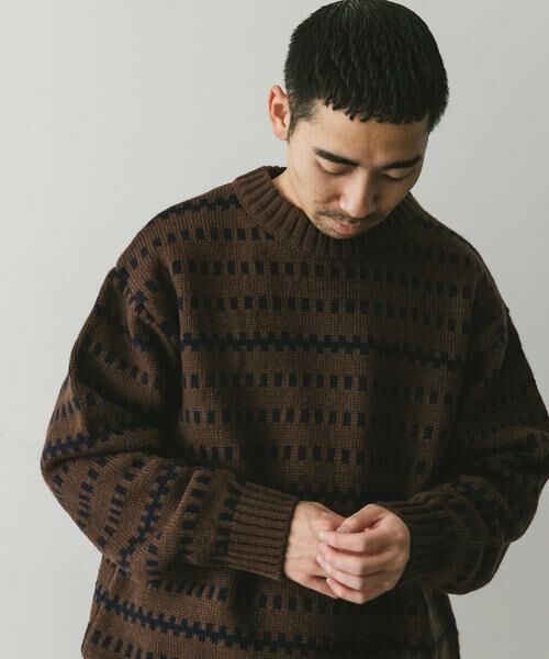 URBAN RESEARCH DOORS / アーバンリサーチ ドアーズ ニット・セーター | ウールブレンド柄ニットプルオーバー | 詳細7