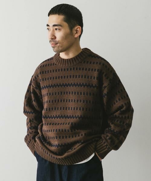 URBAN RESEARCH DOORS / アーバンリサーチ ドアーズ ニット・セーター | ウールブレンド柄ニットプルオーバー | 詳細9