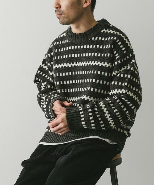 URBAN RESEARCH DOORS / アーバンリサーチ ドアーズ ニット・セーター | ウールブレンド柄ニットプルオーバー | 詳細22