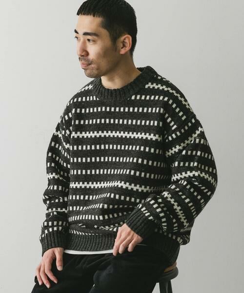 URBAN RESEARCH DOORS / アーバンリサーチ ドアーズ ニット・セーター | ウールブレンド柄ニットプルオーバー | 詳細23