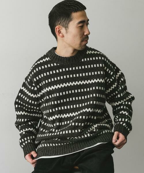 URBAN RESEARCH DOORS / アーバンリサーチ ドアーズ ニット・セーター | ウールブレンド柄ニットプルオーバー | 詳細24