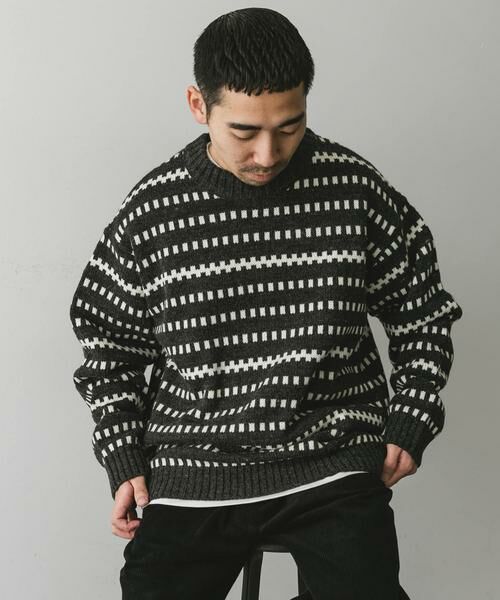 URBAN RESEARCH DOORS / アーバンリサーチ ドアーズ ニット・セーター | ウールブレンド柄ニットプルオーバー | 詳細25