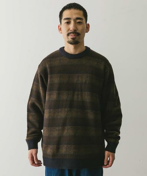 URBAN RESEARCH DOORS / アーバンリサーチ ドアーズ ニット・セーター | ボーダージャガードニット | 詳細9