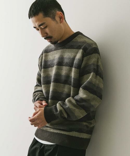 URBAN RESEARCH DOORS / アーバンリサーチ ドアーズ ニット・セーター | ボーダージャガードニット | 詳細15